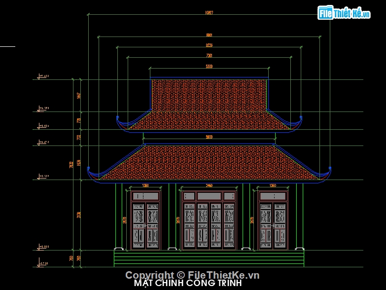 bản vẽ nhà thờ họ,file cad nhà thờ họ,bản vẽ chi tiết nhà thờ họ,Mẫu nhà thờ họ,nhà thờ họ 6.9x8.1m